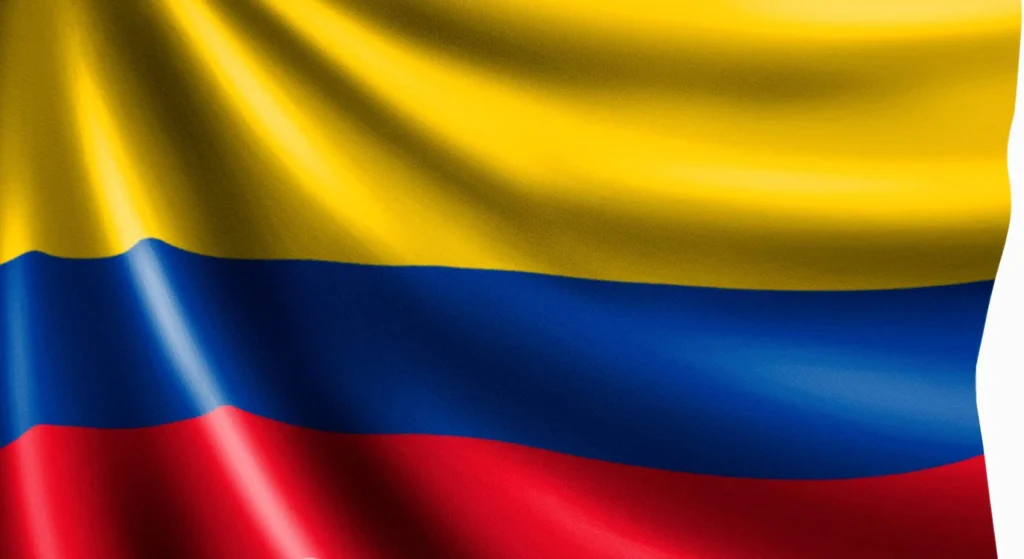 Imagen destacada de Hora en Colombia. Bandera de Colombia que chow el tiempo en Colombia