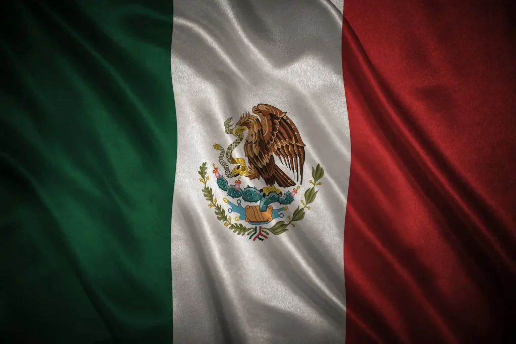 Imagen destacada de Hora en México. una bandera de mexico